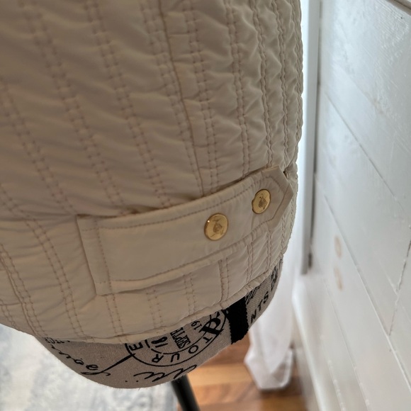 Baby Phat Cream Quilted Jacket w/Gold Accents & yellow lining, size M, see pics - Picture 4 of 12